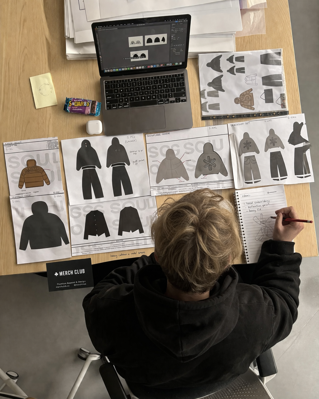 Merch Club design - branded merchandise create brand-aligned concepts and system direction.
